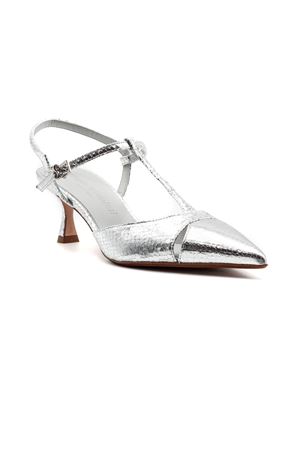 Silver laminated Edvige slingback pumps SERGIO LEVANTESI | EDVIGE6ARGENTO
